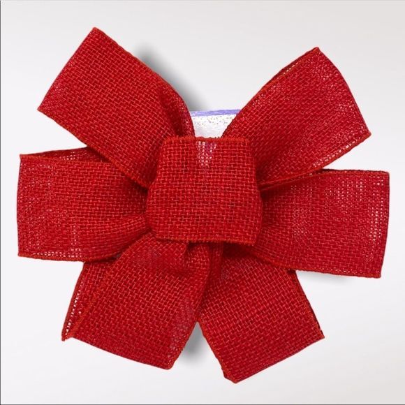 🆕 CELEBRATE IT | Red Burlap Wired Bow - Picture 1 of 3
